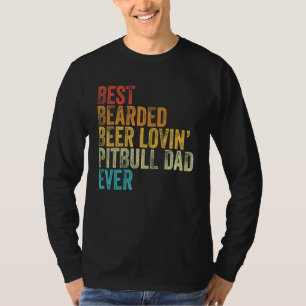 Camiseta Melhor Pai de Pitbull Barbudo Amante de Cerveja Ma