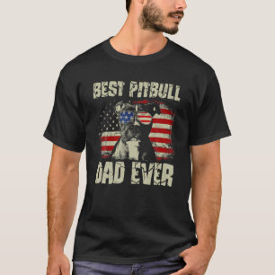 Camiseta Melhor Pai de Pitbull do Mente Pai de Cão Bandeira