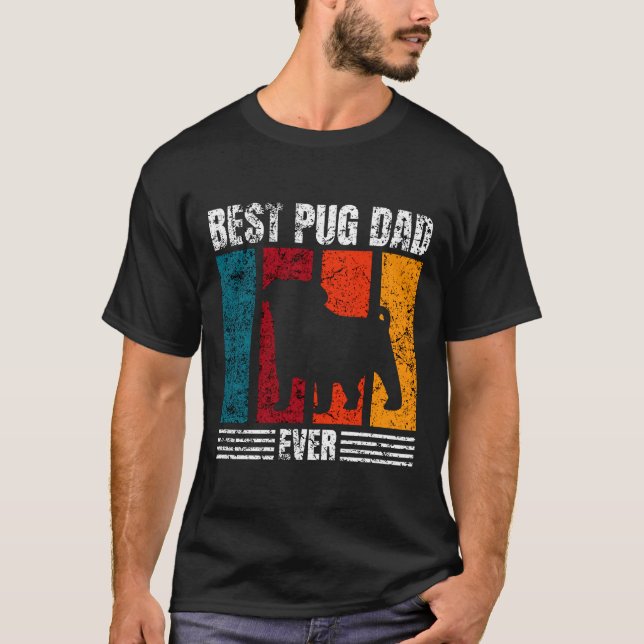 Camiseta Melhor Pai de Pug de Todos os Tempos Clássico 538 (Frente)