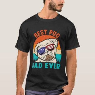 Camiseta Melhor Pai De Pug Que Ama Cachorros Retro Cute