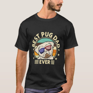 Camiseta Melhor Pai De Pug Que Ama Cachorros Retro Cute
