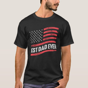 Camiseta Melhor Pai de sempre - com bandeira dos EUA