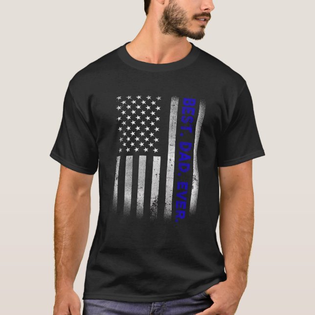 Camiseta Melhor Pai De Sempre Com Presente De Bandeira Amer (Frente)
