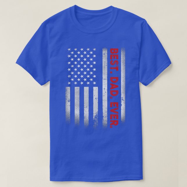 Camiseta Melhor Pai De Sempre Com Presente De Bandeira Amer (Frente do Design)