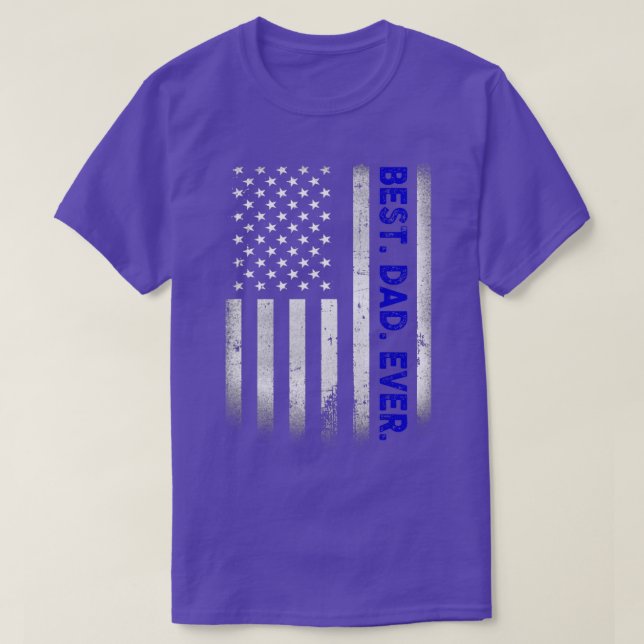 Camiseta Melhor Pai De Sempre Com Presente De Bandeira Amer (Frente do Design)