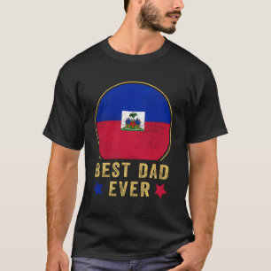 Camiseta Melhor Pai de sempre da bandeira do Haiti