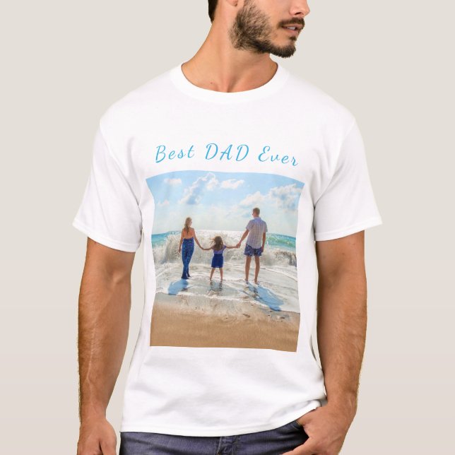 Camiseta Melhor PAI de sempre - Foto e texto personalizados (Frente)