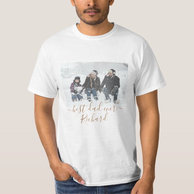 Camiseta Melhor Pai De Sempre, Personalize Seu Nome, Foto T (Frente)