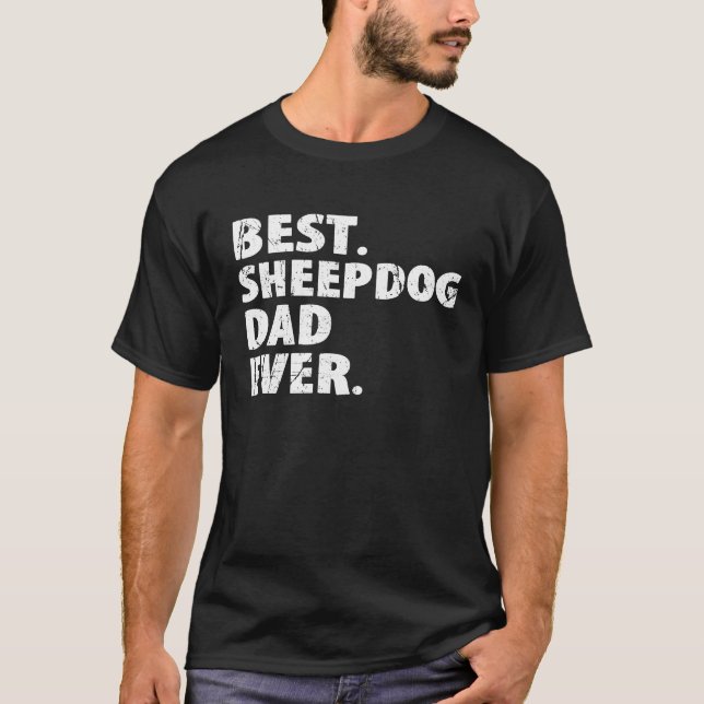 Camiseta Melhor Pai de Sheepdog Pai de Cães (Frente)