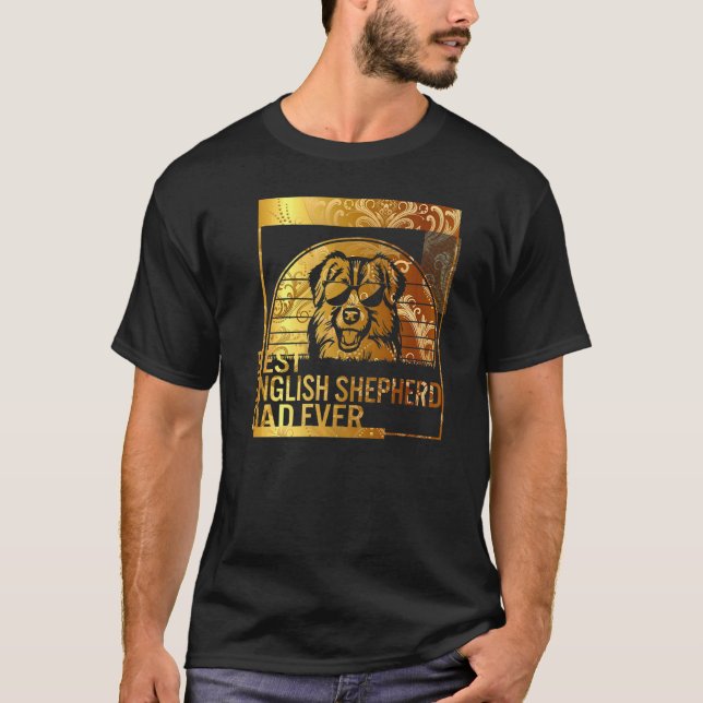 Camiseta Melhor Pai de Shepherd Inglês Nunca pai de cão par (Frente)
