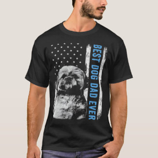 Camiseta Melhor Pai de Shih Tzu de Todos os Tempos Bandeira