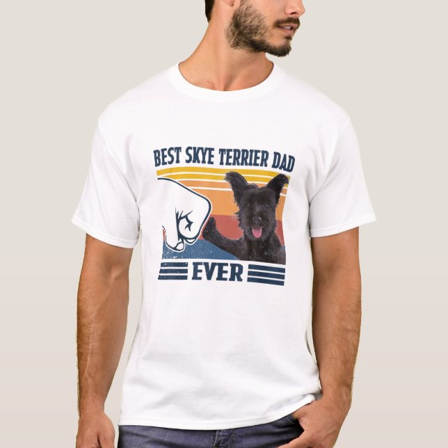 Camiseta Melhor Pai De Skye Terrier Cão Engraçado Fa (Frente)