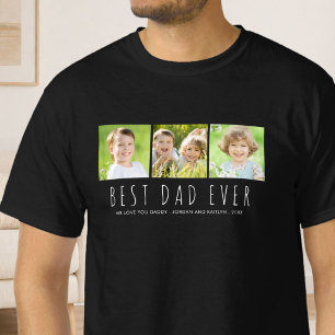 Camiseta MELHOR PAI DE TODOS 3 Fotos Tipografia Moderna