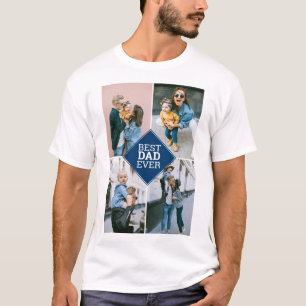 Camiseta Melhor Pai de Todos os Tempos 4 Fotos Moderno Simp