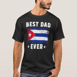 Camiseta Melhor Pai de Todos os Tempos Bandeira de Cuba Mel