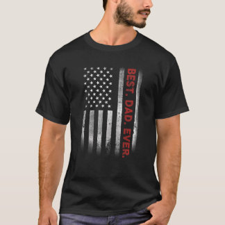 Camiseta Melhor Pai de Todos os Tempos Com Bandeira America