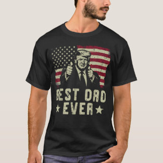 Camiseta Melhor Pai de Todos Trump Bandeira EUA Dia dos Pai