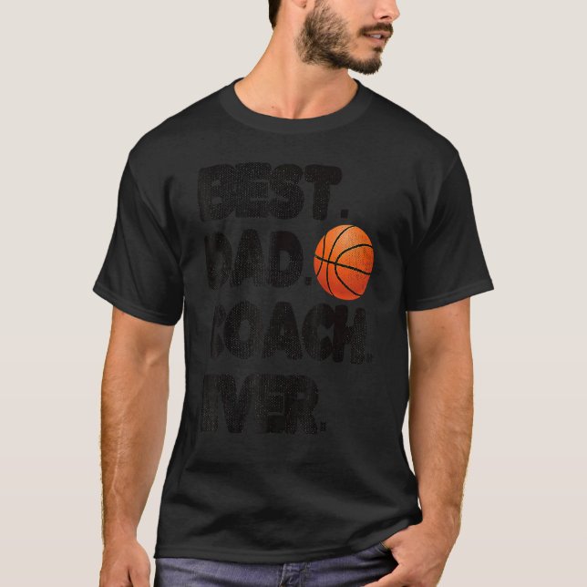 Camiseta Melhor Pai de treinador de basquetebol que já trei (Frente)