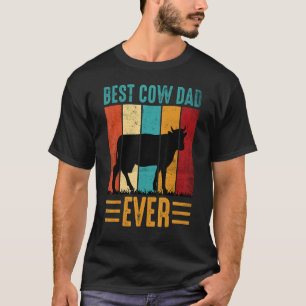Camiseta Melhor Pai De Vaca Farmer De Fazenda De Vaca Retro