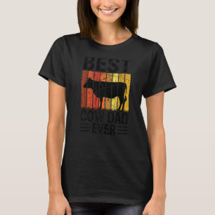 Camiseta Melhor Pai De Vaca Farmer De Fazenda De Vaca Retro