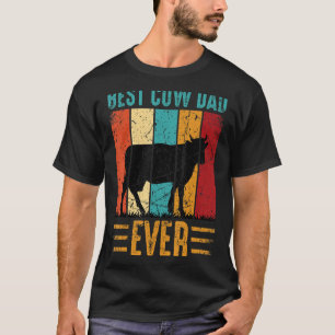 Camiseta Melhor Pai De Vaca Farmer De Fazenda De Vaca Retro