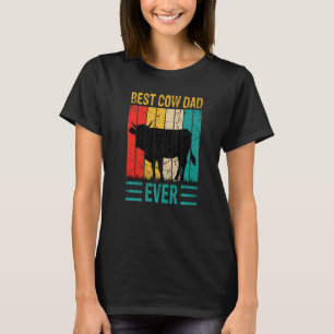 Camiseta Melhor Pai De Vaca Farmer De Fazenda De Vaca Retro