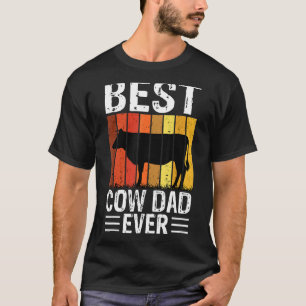 Camiseta Melhor Pai De Vaca Farmer De Fazenda De Vaca Retro