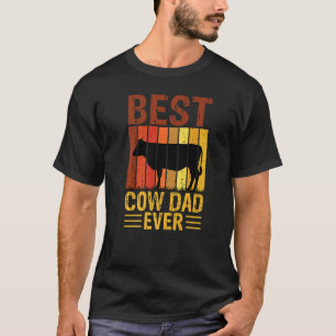 Camiseta Melhor Pai De Vaca Farmer De Fazenda De Vaca Retro