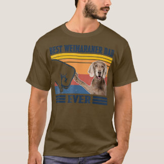 Camiseta Melhor Pai de Weimaraner Cachorro Engraçado Atrás 