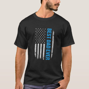 Camiseta Melhor Pai do Dia do Pai Nunca nos EUA Bandeira Am