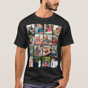 Camiseta Melhor Pai do Mundo 16 Colagem de Fotos Personaliz