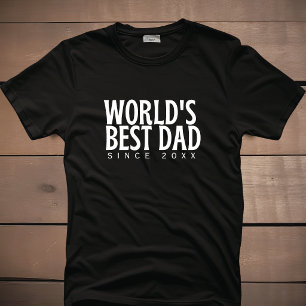 Camiseta Melhor Pai do Mundo Desde 20XX Minimalista Moderno