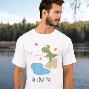 Camiseta Melhor Pai do Mundo Desenho Animado Divertido Dino