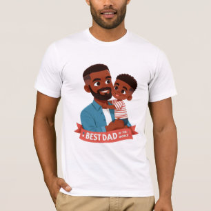 Camiseta Melhor Pai do Mundo - Família Afro-Americana