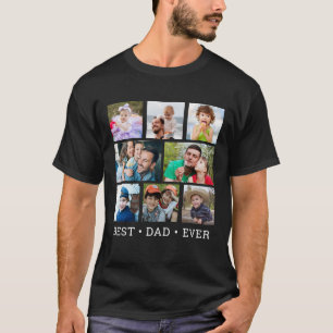 Camiseta Melhor Pai do Mundo Moderno 8 Colagem de Fotos Pre