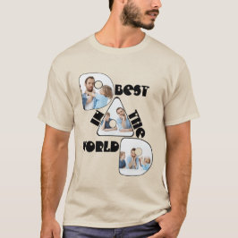 Camiseta MELHOR PAI DO MUNDO, T-Shirt de colagem fotográfic
