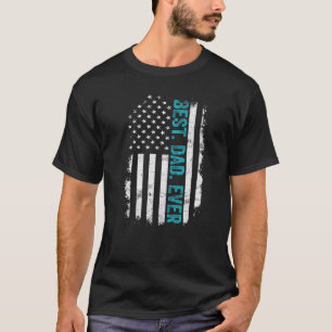 Camiseta Melhor Pai Do Pai De Bandeira Da América Retro