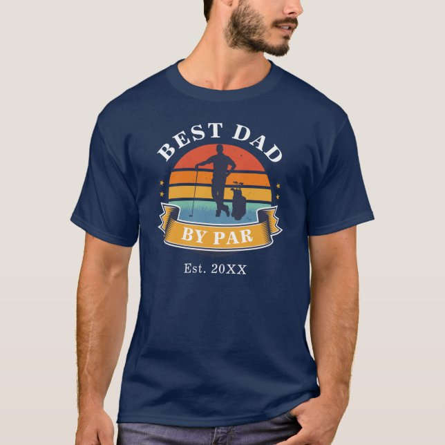 Camiseta Melhor Pai Do Par Personalizado Retro Golfing Padr (Frente)