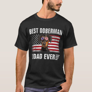 Camiseta Melhor Pai Doberman Bandeira Americana Pa