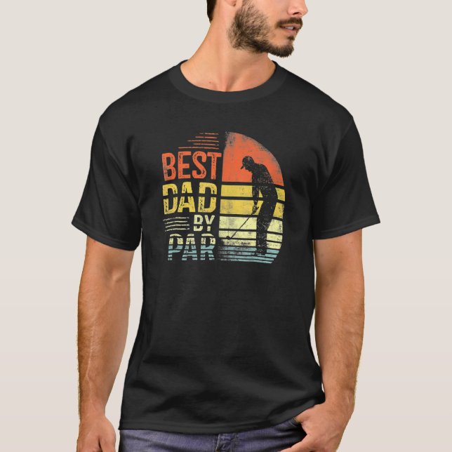 Camiseta Melhor Pai dos Homens por Golfe Par Disco para Hom (Frente)
