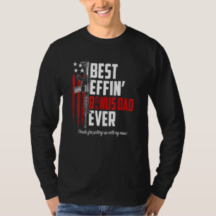 Camiseta Melhor Pai Effin Bonus Direitos de Arma de Pai Amé