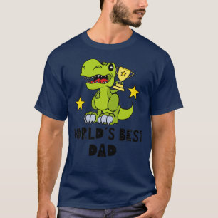 Camiseta Melhor Pai Engraçado Dinossauro T Rex Mundos do Me