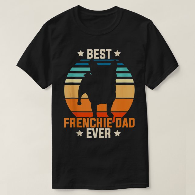 Camiseta Melhor Pai Francês Proprietário De Cachorros Dando (Frente do Design)