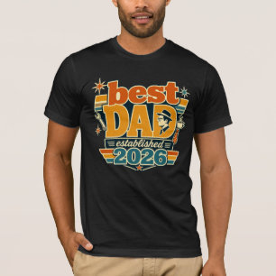 Camiseta Melhor Pai Fundado em 2026 Presente de Tipografia