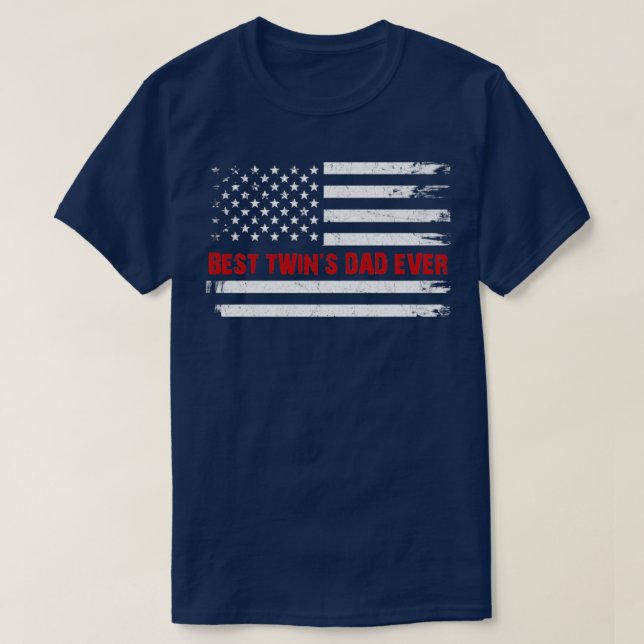 Camiseta melhor pai gêmeo de toda bandeira americana 4th de (Frente do Design)