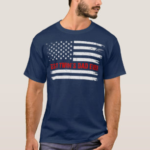 Camiseta melhor pai gêmeo de toda bandeira americana 4th de