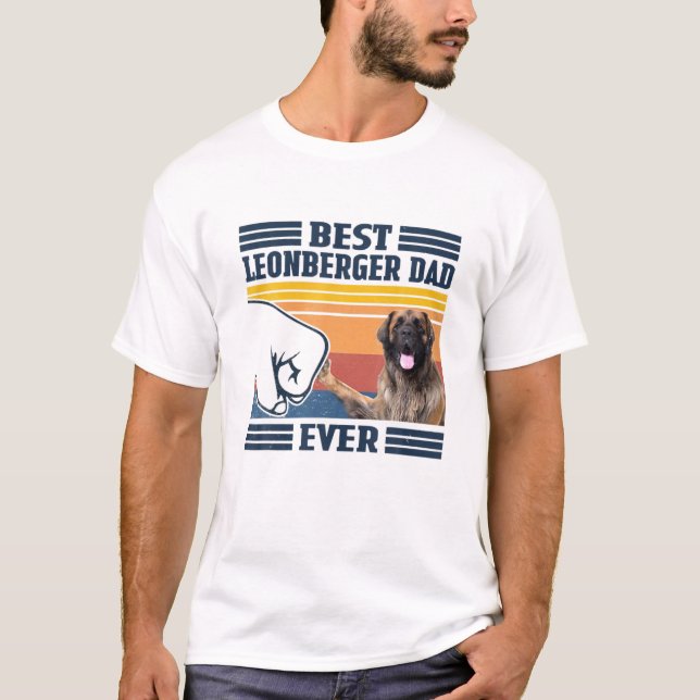 Camiseta Melhor Pai Leonberger De Cão Engraçado Fath (Frente)