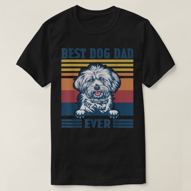 Camiseta Melhor Pai Lhasa Apso De Cão Engraçado Pai Pai (Frente do Design)
