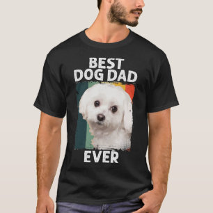 Camiseta Melhor Pai Maltês Canino de Sempre para o Dia do P