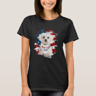Camiseta Melhor Pai Maltês De Mens Nunca Na América Flag Do